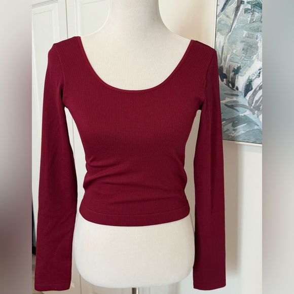 Wild Fable New NWT Red Long Sleeve Fitted Top Shirt Bodycon Size M Medium - Picture 1 of 5